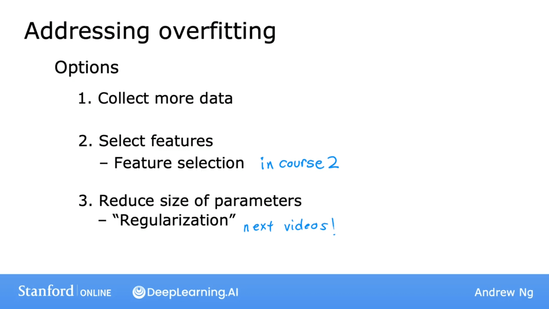 Recap of Addressing Overfitting